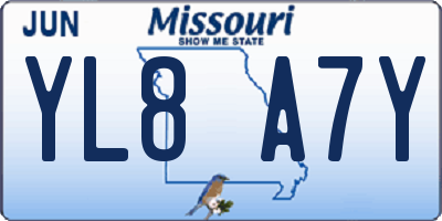 MO license plate YL8A7Y