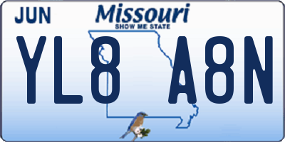 MO license plate YL8A8N