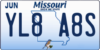 MO license plate YL8A8S