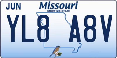 MO license plate YL8A8V