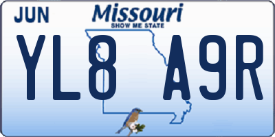 MO license plate YL8A9R