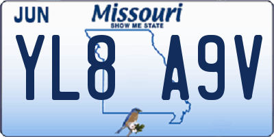 MO license plate YL8A9V