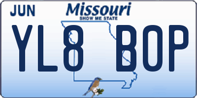 MO license plate YL8B0P