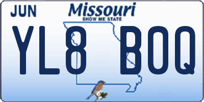 MO license plate YL8B0Q