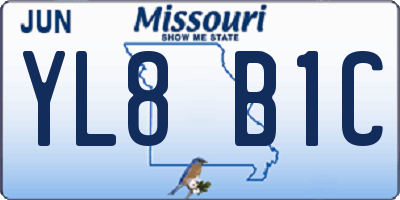 MO license plate YL8B1C