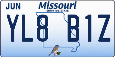 MO license plate YL8B1Z