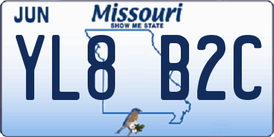 MO license plate YL8B2C