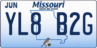 MO license plate YL8B2G