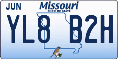MO license plate YL8B2H