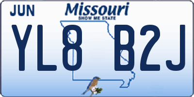 MO license plate YL8B2J