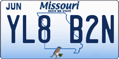 MO license plate YL8B2N