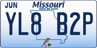 MO license plate YL8B2P