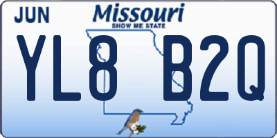 MO license plate YL8B2Q