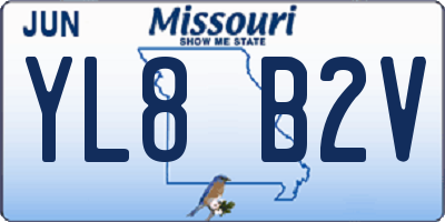MO license plate YL8B2V