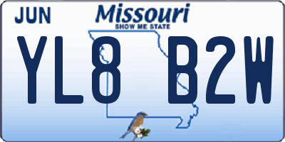 MO license plate YL8B2W