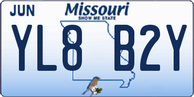 MO license plate YL8B2Y