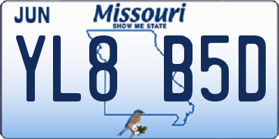 MO license plate YL8B5D