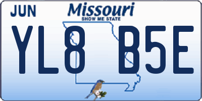 MO license plate YL8B5E