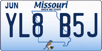 MO license plate YL8B5J