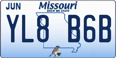 MO license plate YL8B6B