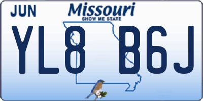 MO license plate YL8B6J
