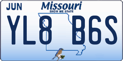 MO license plate YL8B6S