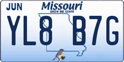 MO license plate YL8B7G