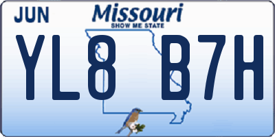 MO license plate YL8B7H