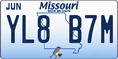 MO license plate YL8B7M