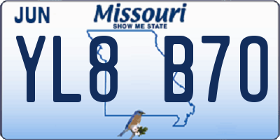 MO license plate YL8B7O