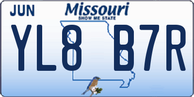MO license plate YL8B7R