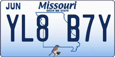 MO license plate YL8B7Y