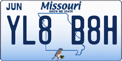 MO license plate YL8B8H
