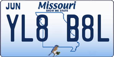 MO license plate YL8B8L