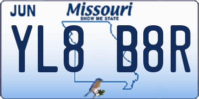 MO license plate YL8B8R