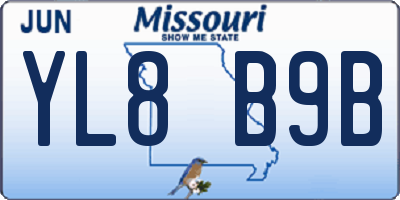 MO license plate YL8B9B