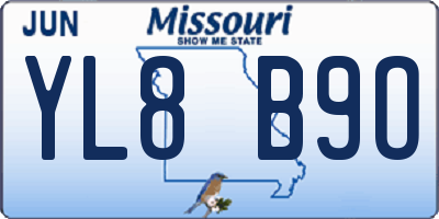 MO license plate YL8B9O