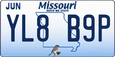 MO license plate YL8B9P