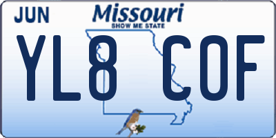 MO license plate YL8C0F