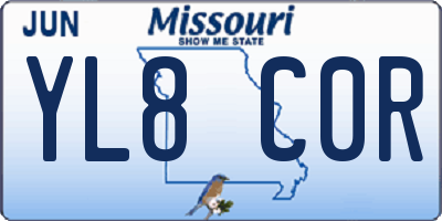 MO license plate YL8C0R