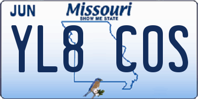 MO license plate YL8C0S