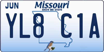 MO license plate YL8C1A