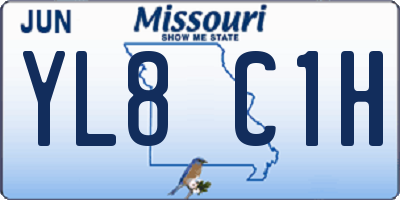 MO license plate YL8C1H