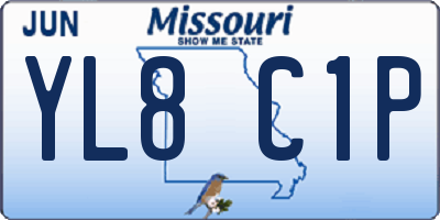 MO license plate YL8C1P