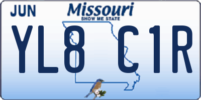 MO license plate YL8C1R