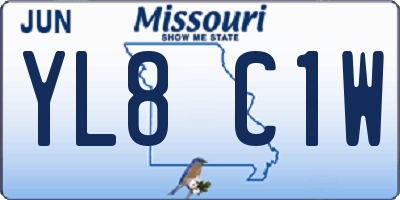 MO license plate YL8C1W