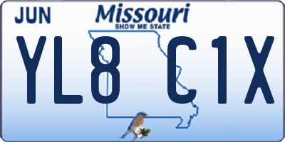 MO license plate YL8C1X
