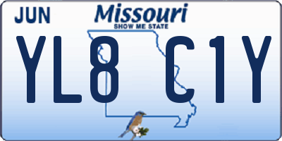 MO license plate YL8C1Y