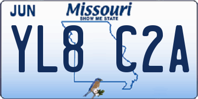 MO license plate YL8C2A