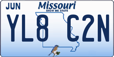 MO license plate YL8C2N